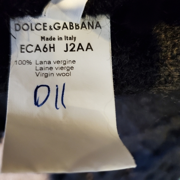 AUTHENTIC DOLCE & GABBANA Blk Wool Poncho w/ Sleeves and Fringe Sz 6 (42 EU) - Picture 11 of 12